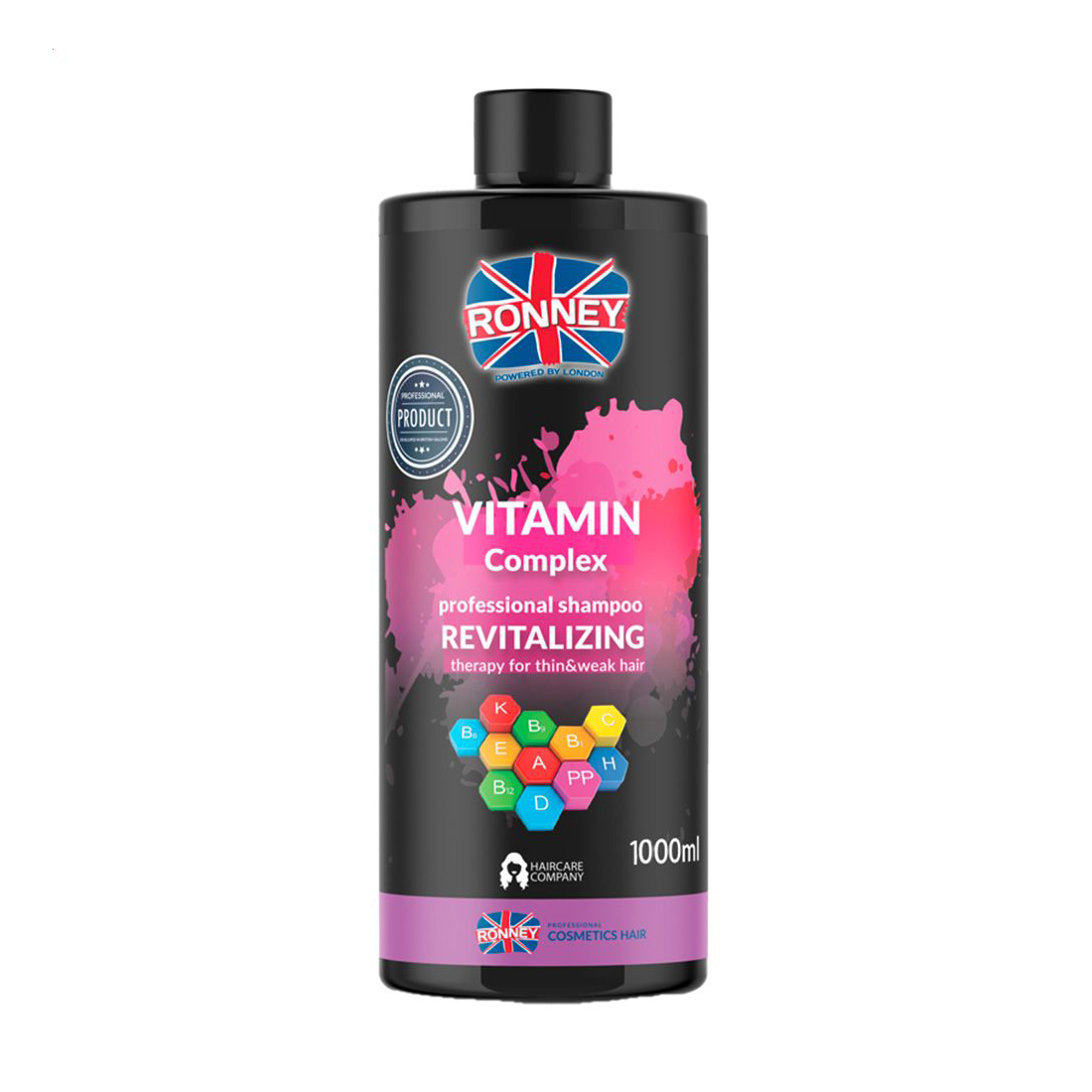 Шампунь Ronney Vitamin Complex Revitalizing Shampoo для тонкого та ослабленого волосся, з комплексом вітамінів, 1 л
